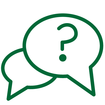 Globos de diálogo con signo de interrogación que representan reflexión y debate filosófico.