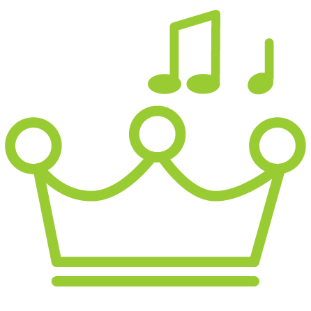 Icono de corona en representación de grandes momentos musicales.